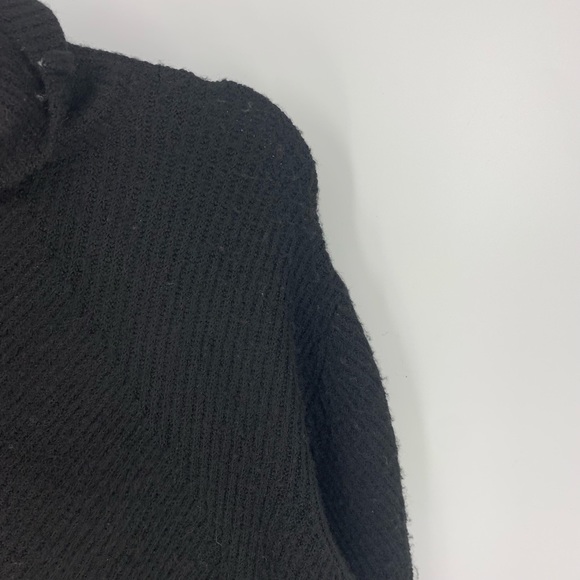 Sweet Romeo Womens Abstract Rib Turtleneck Tunic Sweater Black Small - Picture 4 of 7